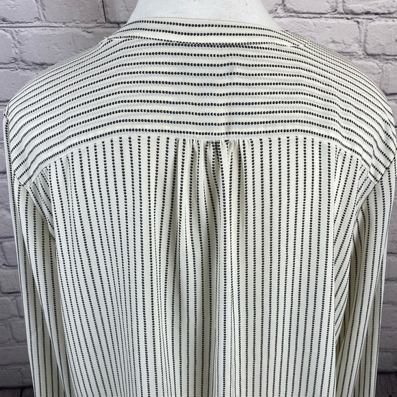 Talbots Striped Ruffle Blouse Button Down size Large - Picture 8 of 13